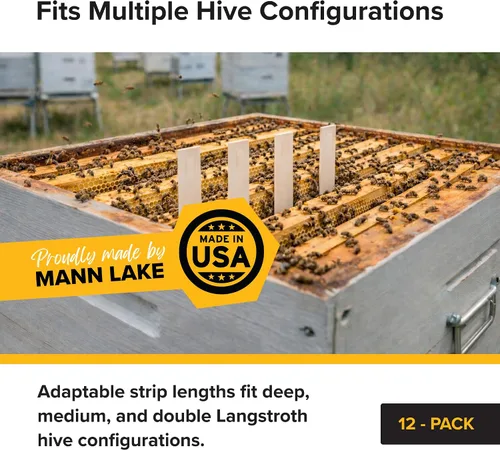Vista 4 de Mann Lake Apivar 2.0 Varroa - Tiras de tratamiento de ácaros, control Varroa para primavera y otoño, longitudes de tira adaptables para múltiples