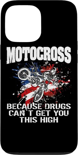 Vista 24 de Motocross Dirtbike MX Motorcycle Us Flag Case para iPhone 17