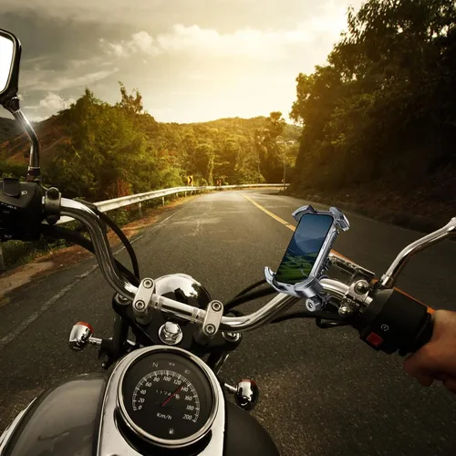 Vista 2 de Soporte universal para teléfono celular para bicicleta, soporte de silicona de rotación 360 para iPhone, Samsung, Huawei, compatible con teléfonos