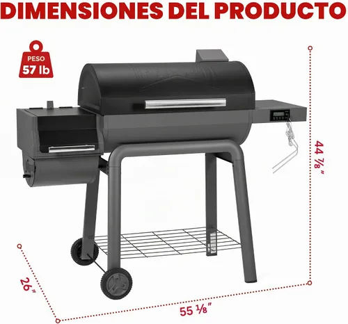 Vista 2 de Feasto Parrilla de carbón resistente de 30 pulgadas, control digital