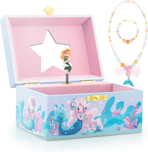 Vista 8 de RR ROUND RICH DESIGN Joyero musical para niñas rosa