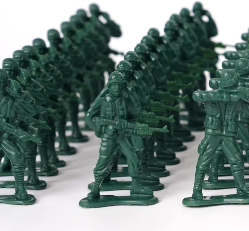Vista 4 de Figuras de acción de plástico de 2 pulgadas, 10 esculturas únicas, paquete de 100 (verde)
