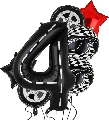 Vista 15 de Paquete de 7 globos con número 1 de 40 pulgadas para decoración de primer Negro 1