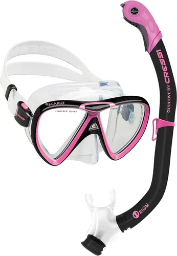 Vista 7 de Cressi - Juego de snorkel para adulto en silicona cómoda y pura, máscara y snorkel semiseco Ikarus & Orion