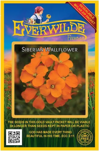 Vista 4 de Everwilde Farms - Semillas de flores silvestres de alhelí siberiano de 1 onza - Gold Vault