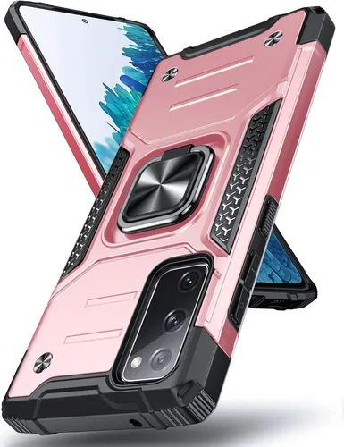 Vista 37 de DASFOND Diseñada para funda Galaxy S8 con soporte, anillo metálico giratorio mejorado de 360°, soporte kickstand de grado militar, resistente a