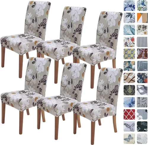 Vista 78 de SPRINGRICO Juego de 4 fundas para sillas de comedor, fundas elásticas para sillas de comedor, de elastano lavables, fundas para sillas Parsons