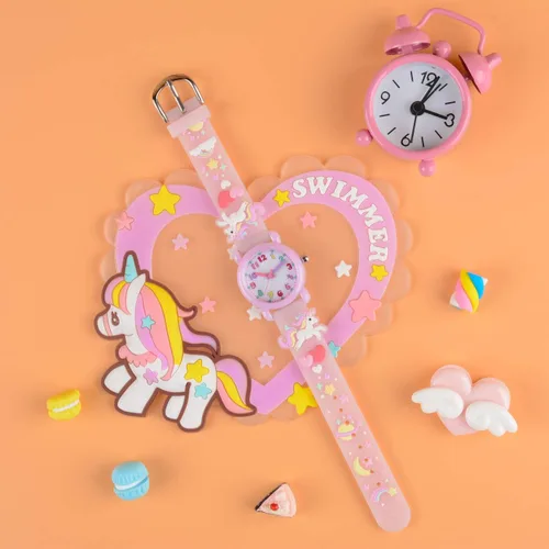 Vista 6 de Venhoo Reloj de pulsera de silicona impermeable 3D para niños y niñas de 3 a 10 años
