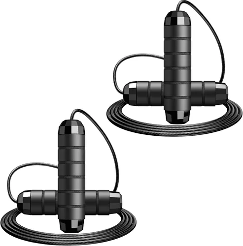 Vista 10 de Jump Rope,Tangle-Free Rapid Speed Jump Rope with Ball Bearings for Men,Women and Kids,Adjustable Steel Skipping Rope with Ergonomic Foam Handles,A
