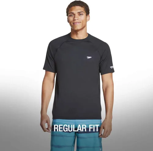 Vista 6 de Speedo - Camiseta de protección UV de natación para hombre manga corta ajuste regular unicolor