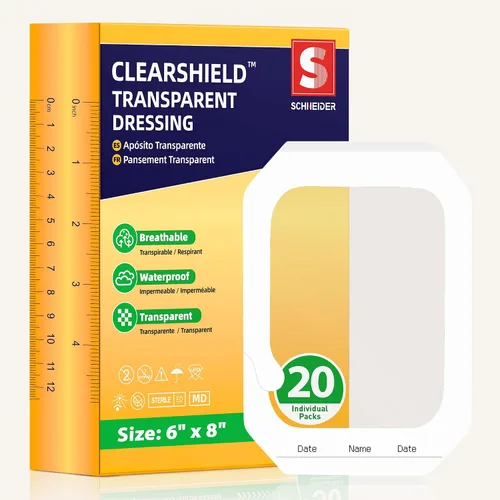 Vista 8 de Aderezo de película transparente, 2.3 x 2.75 pulgadas, paquete de 50, parche transparente transpirable