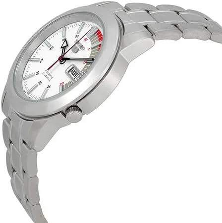 Vista 5 de Seiko Reloj automático para hombre con esfera plateada serie 5 SNKK25J1, Tono-plateado, Bobinado automático, Automático