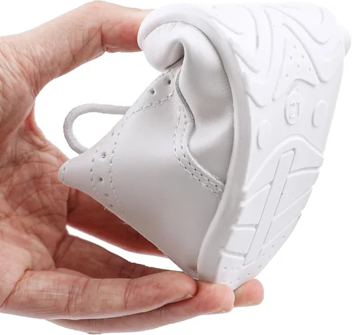 Vista 5 de AGJ Zapatos de vestir Oxford para bebés, niños y niñas, de piel sintética, suela suave, zapatos antideslizantes para caminar y bodas