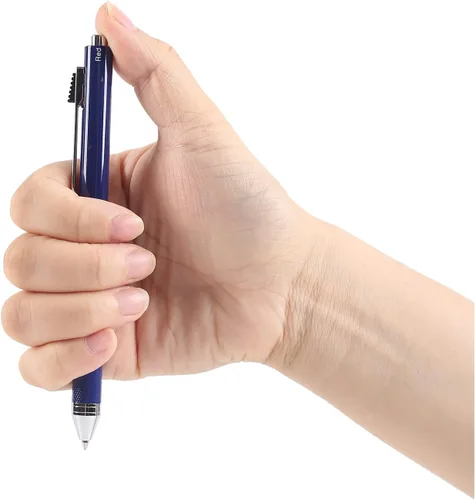 Vista 3 de Bolígrafos multifuncionales 4 en 1 de 0.028 in, bolígrafo de 3 colores y lápiz mecánico de 0.020 in en un bolígrafo, contiene 2 bolígrafos y 10