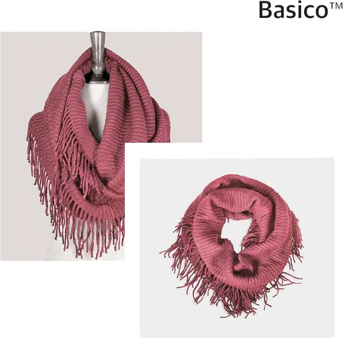 Vista 4 de Basico - Bufandas infinitas para mujer, modernas, suaves y de invierno