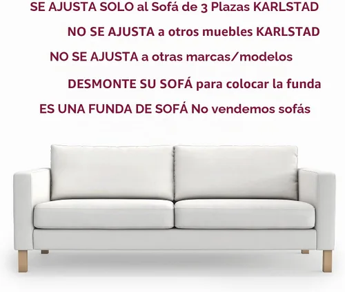Vista 4 de Karlstad - Funda de repuesto para sofá IKEA Karlstad, funda de sofá Kalrstad de 3 asientos, solo funda de sofá Karlstad (azul diario)