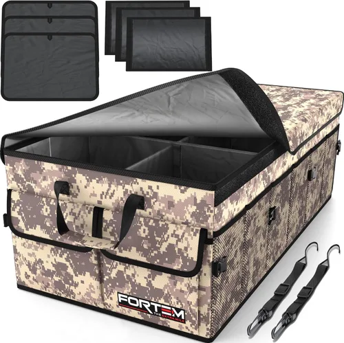 Vista 15 de FORTEM Organizador de maletero para SUV, organizador de maletero de automóvil, almacenamiento plegable, accesorios de coche para mujeres y hombres