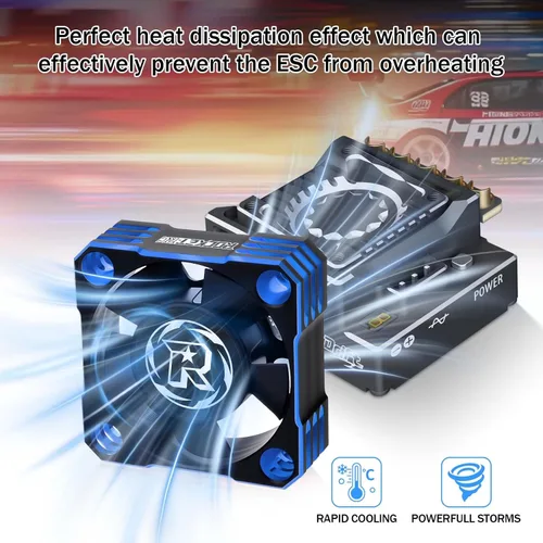 Vista 6 de Paquete de 2 ventiladores de refrigeración de motor de 1.181 in, ventilador de enfriamiento ESC de 28000 RPM, disipador de calor RC para 1/8 1/10