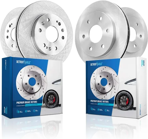 Vista 128 de Detroit Axle - Rotores de freno delantero para 04-13 Mazda 3 Rotores de frenos de disco 06-15 Mazda 5 Reemplazo: Rotor regular delantero de 11.81