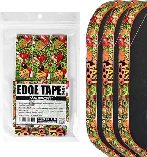 Vista 75 de PICKLETECH Cinta de protección de pala de pickleball – Protector de borde de cabeza de paleta – Cinta de protección de borde de raqueta ajuste