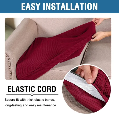 Vista 129 de H.VERSAILTEX Fundas de Cojín de Asiento Individuales Super Elásticas Fundas de Sofá Fundas de Cojín de Sofá Fundas Deslizables Juegos Tela de Sarga