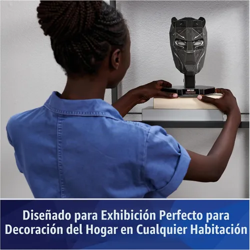 Vista 5 de 4D Build, Marvel Black Panther Kit de modelo de rompecabezas 3D con soporte, coleccionables de Marvel y decoración de escritorio, rompecabezas