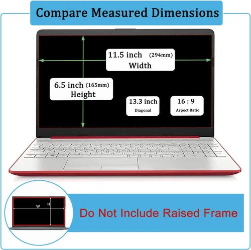 Vista 2 de Protector de pantalla de vidrio templado de 13.3 pulgadas para HP/Dell/ASUS/Sony/Samsung/Lenovo/Acer/MSI/LG 16:9, dureza 9H, 99% Ultra HD