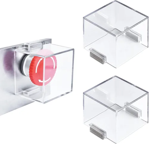 Vista 9 de 4 protectores de plástico transparente para interruptor de botón, a prueba de polvo, pomo de parada de emergencia para botón de encendido de 0.866