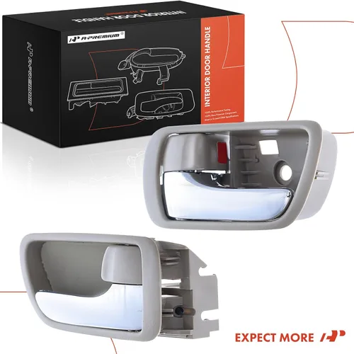 Vista 8 de A-Premium Manijas interiores interiores para puertas compatibles con Toyota Camry 2002 2003 2004 2005 2006, cromo y beige, juego de 2 piezas, parte