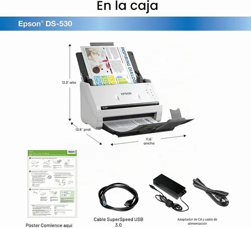 Vista 4 de Escáner WorkForce GT-1500 de documentos e imágenes con alimentador automático de documentos (ADF) (b11b190011), de la marca Epson, 1