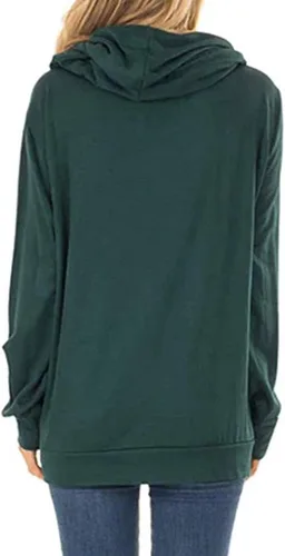 Vista 2 de KAKALOT Sudadera con capucha para mujer con cuello redondo y cordón