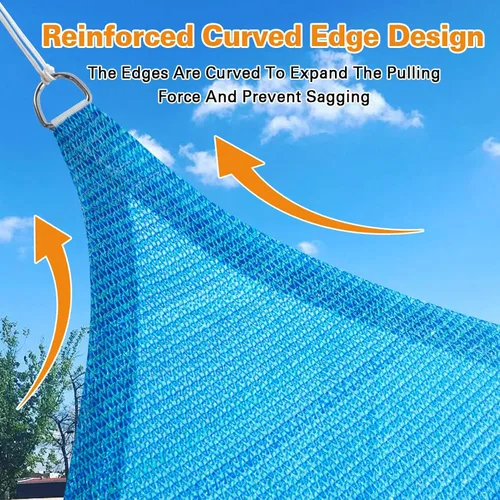 Vista 4 de Artpuch 4'X4' Mixed Turquoise Rectangle Heavy Duty UV Protection Beach Shade Canopy Wind Sail,Tear and Rust Resistant Patio sail Shade for Yard Deck