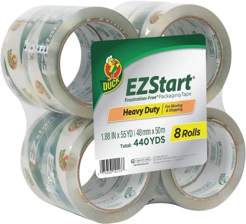 Vista 10 de Duck Brand EZ Start cinta de embalar, Transparente