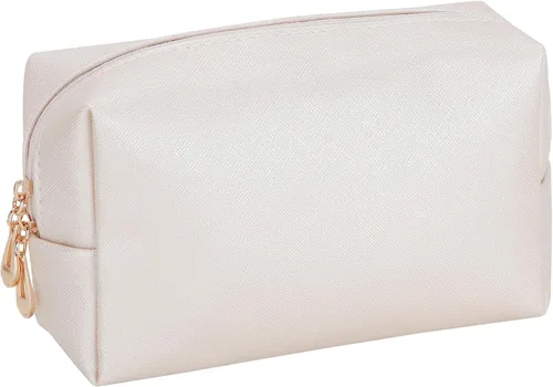 Vista 8 de HAOGUAGUA Bolsa de maquillaje para mujer, organizador impermeable de viaje, organizador de cosméticos para mujeres, tamaño mediano (rosa)