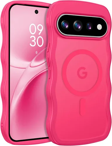 Vista 20 de BENTOBEN Funda magnética para Google Pixel 10, bonita funda rizada ondulada Pixel10 [compatible con MagSafe], antideslizante, a prueba de golpes