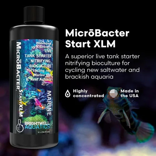 Vista 2 de Brightwell Aquatics MicroBacter Start XLM Marine Tank Ciclismo Ayuda, 1L