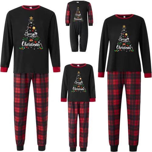 Vista 2 de OAKFashion Pijamas familiares de Navidad a juego para toda la familia, pijamas de Navidad para bebés, niños, adolescentes y adultos