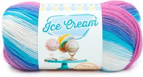 Vista 57 de Lion Brand Yarn, Hilo para Bebé Ice Cream para tejer, ganchillo y manualidades, Baseball Nut, 1 paquete, fibra acrílica colorida de peso DK