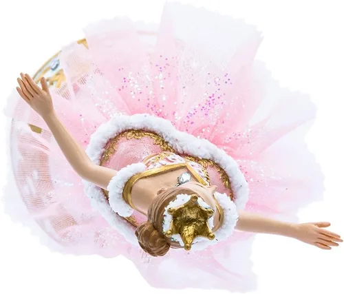 Vista 6 de Kurt Adler T2274 - Figura de bailarina rosa de 10 pulgadas con base musical