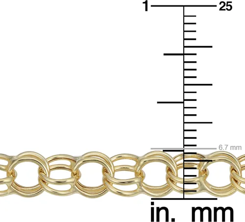 Vista 3 de Pulsera con dije de oro amarillo de 10 quilates de 0.264in (7 u 8 pulgadas), Oro amarillo, Sin gemas.