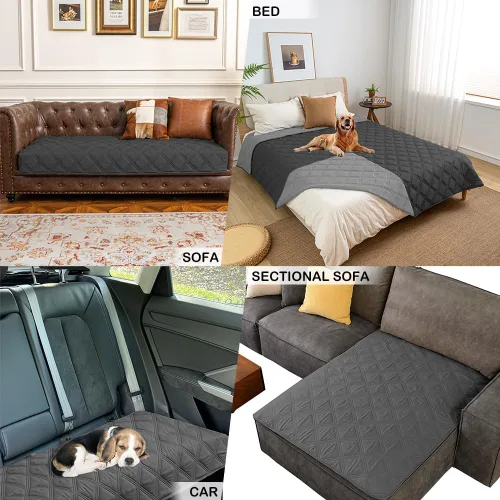 Vista 5 de fuguitex Manta impermeable reversible para perros pequeños, resistente a prueba de fugas, lavable, funda protectora para muebles de interior, apta