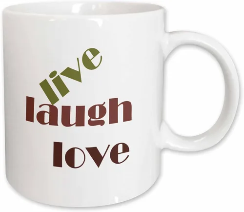 Vista 12 de 3dRose Live Laugh Love - Taza de dos tonos, 11 onzas, color negro