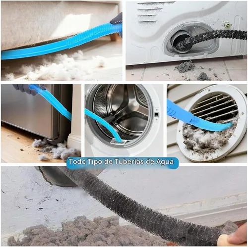 Vista 7 de Kit limpiador de ventilación para secadora, accesorio universal para manguera de vacío y cepillo de pelusa, limpia eficazmente los conductos