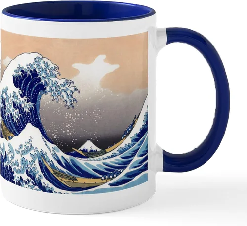 Vista 7 de CafePress The Great Wave Off Kanagawa - Taza de café de cerámica, taza de té de 11 onzas