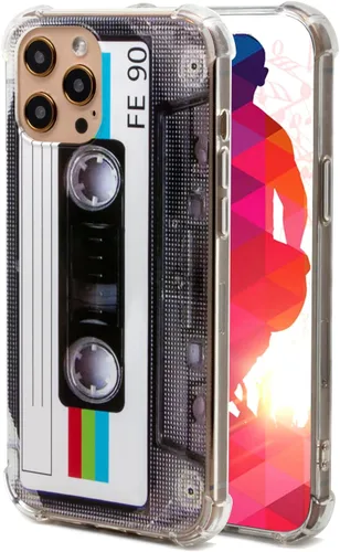 Vista 2 de FAteamll Funda para teléfono con acabado mate, cubierta trasera suave con esquinas reforzadas, TPU suave, carcasa de cinta de casete retro