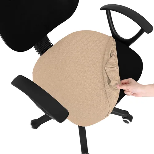 Vista 46 de Smiry Fundas de asiento de silla de computadora de oficina, de jacquard elástico, extraíbles, lavables, antipolvo, protectores de cojín para silla