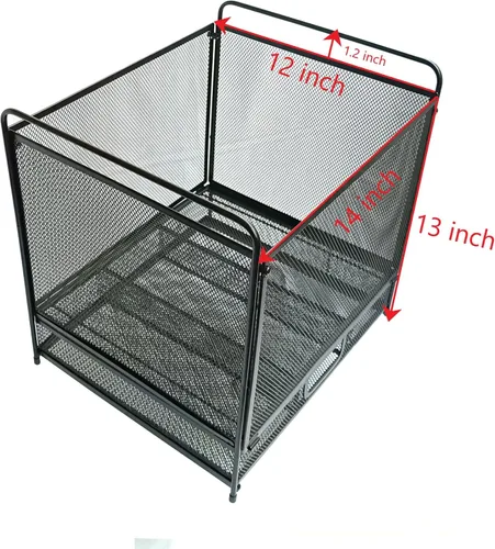Vista 8 de Organizador de archivos colgante de escritorio de malla con cajón, suministros de oficina y organizador de archivos para el hogar, tamaño carta
