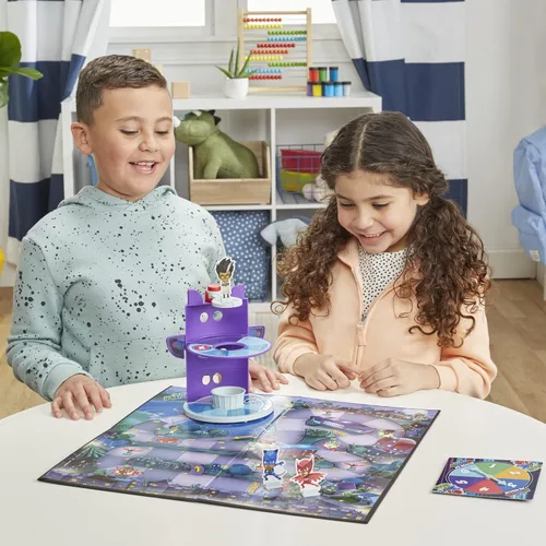 Vista 7 de PJ Masks Hasbro Gaming HQ Rescue - Juego de mesa para niños, juegos preescolares, Race to Stop Romeo, incluye torre de plástico 3D