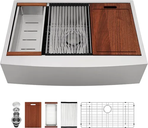Vista 16 de Sarlai Fregadero de cocina de 30 unidades color negro, 30 x 22 pulgadas, fregadero de cocina de 30 x 22 pulgadas, fregadero de cocina de acero Acero