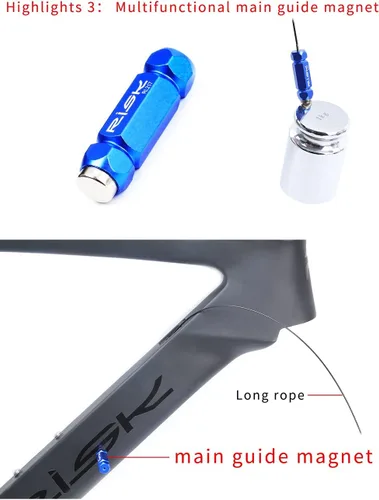 Vista 5 de Kit de herramientas de enrutamiento de cables internos para bicicleta compatible con carcasa de cable de 0.157-0.217 in, manguera hidráulica
